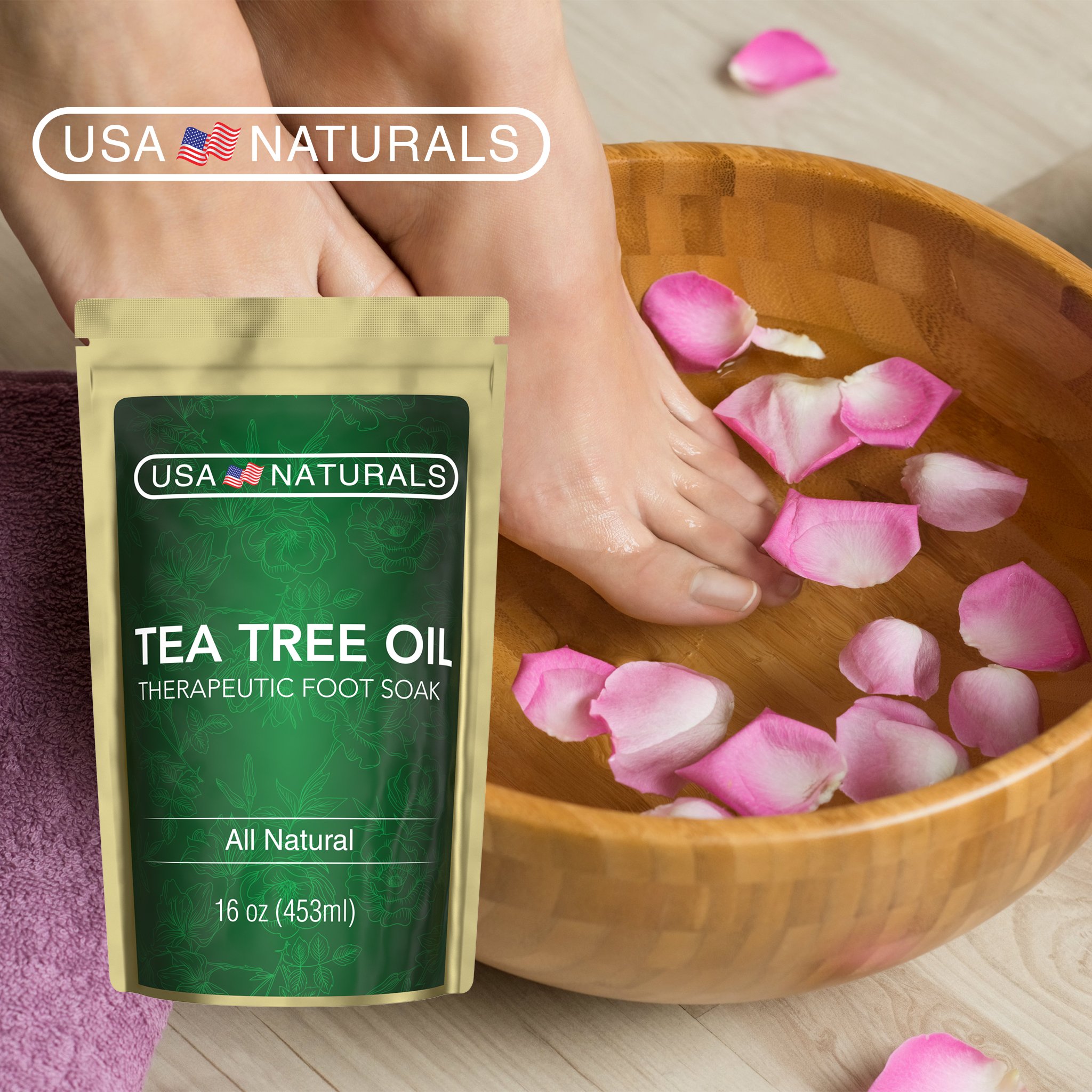 Tea Tree Oil Foot Soak With Epsom SaltDeep Tissue Therapy for Sore