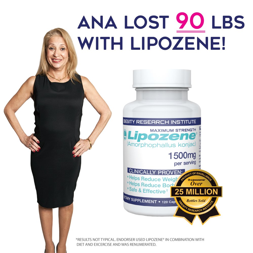 Lipozene Weight Loss Pills (2 Bottles / 120 Count Mega Bottle Bundle