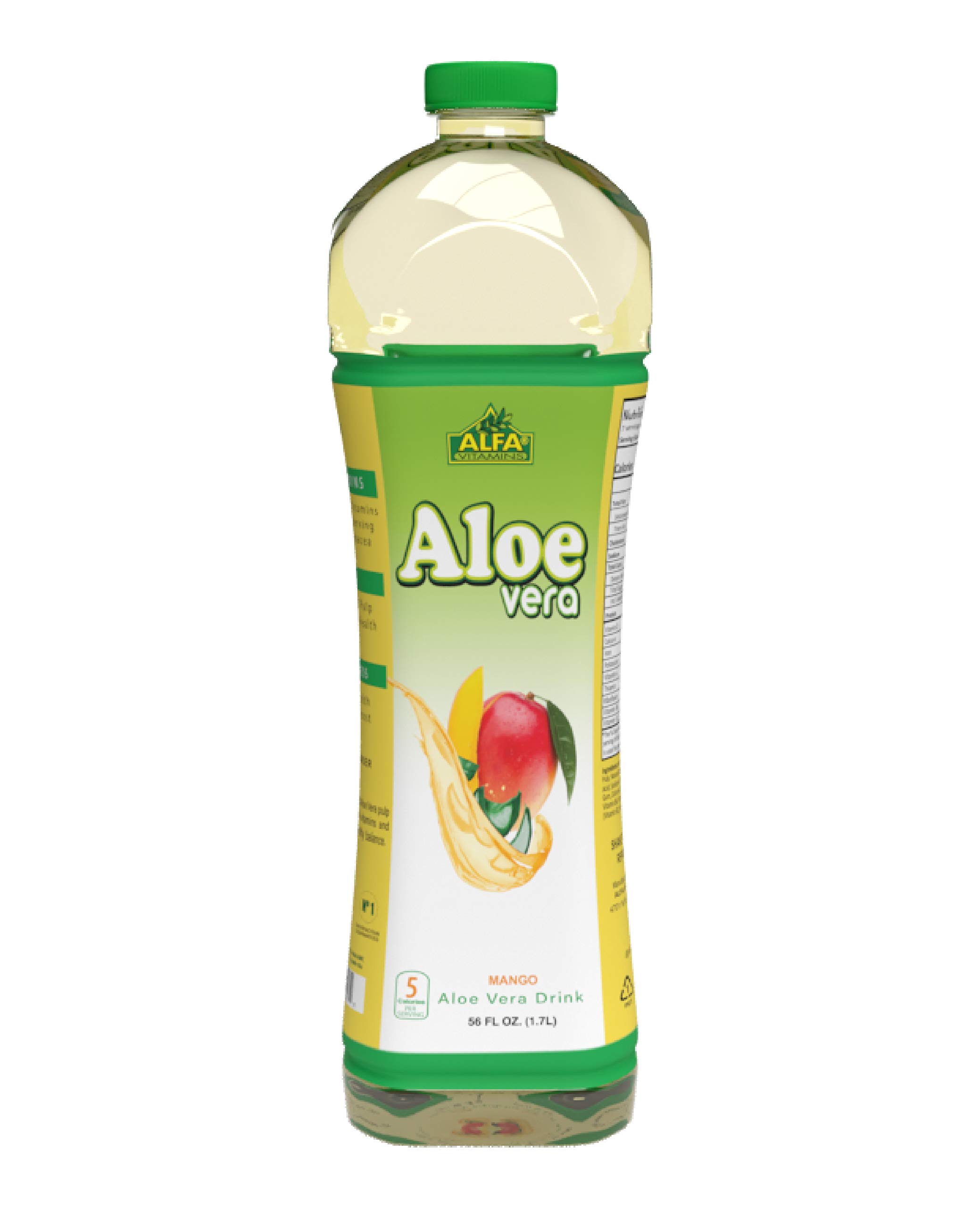 Alfa Vitamins Aloe Vera Drink with Pulp, Mango natural fruit flavor, 56
