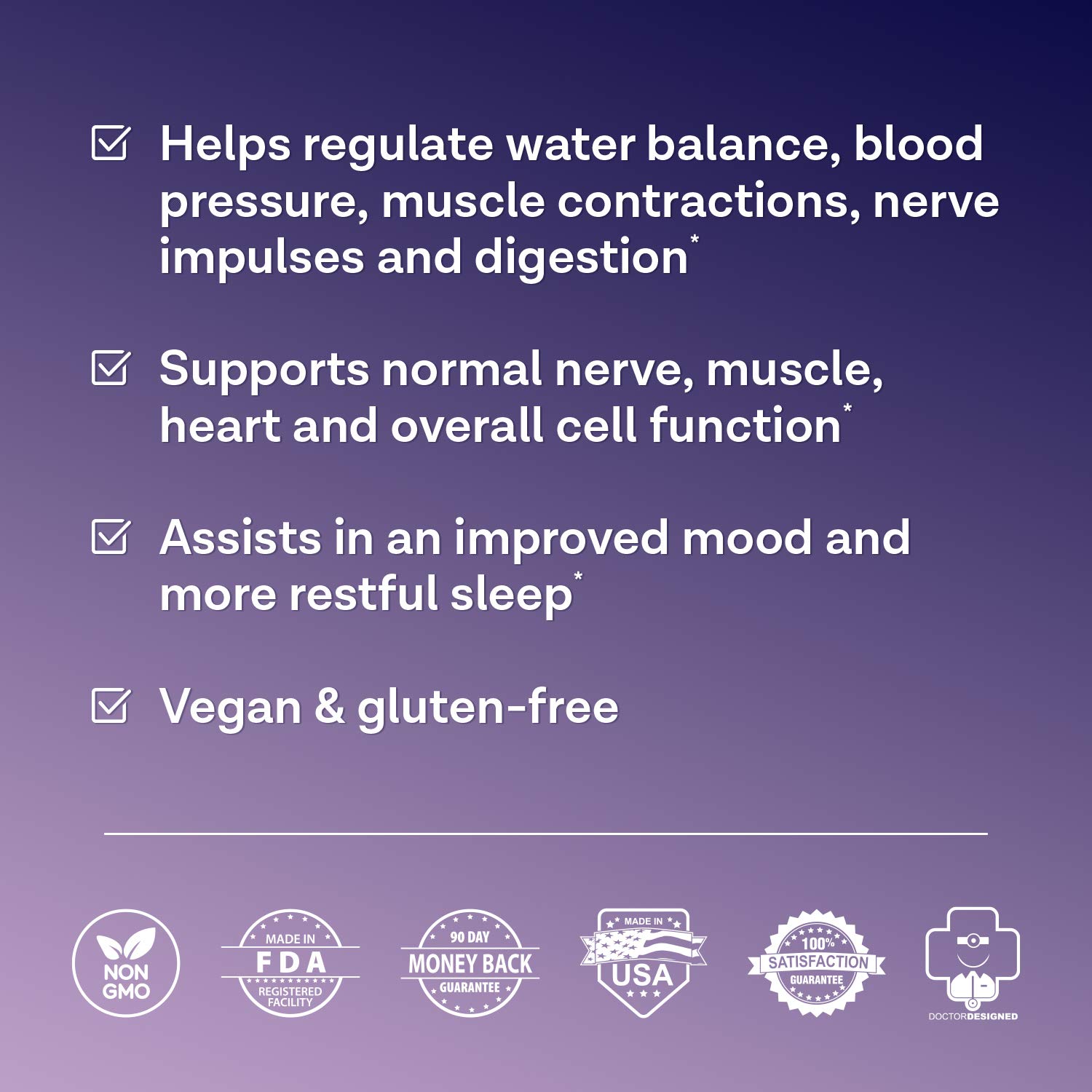 MD. Life Magnesium Potassium Supplement 90 Capsules High Absorption