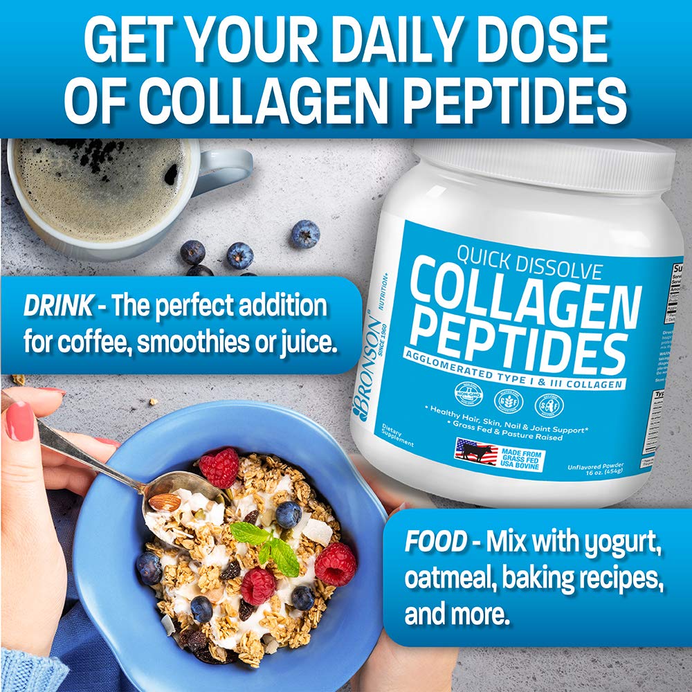 Bovine Collagen Peptides Powder Quick Dissolve Agglomerated Type I