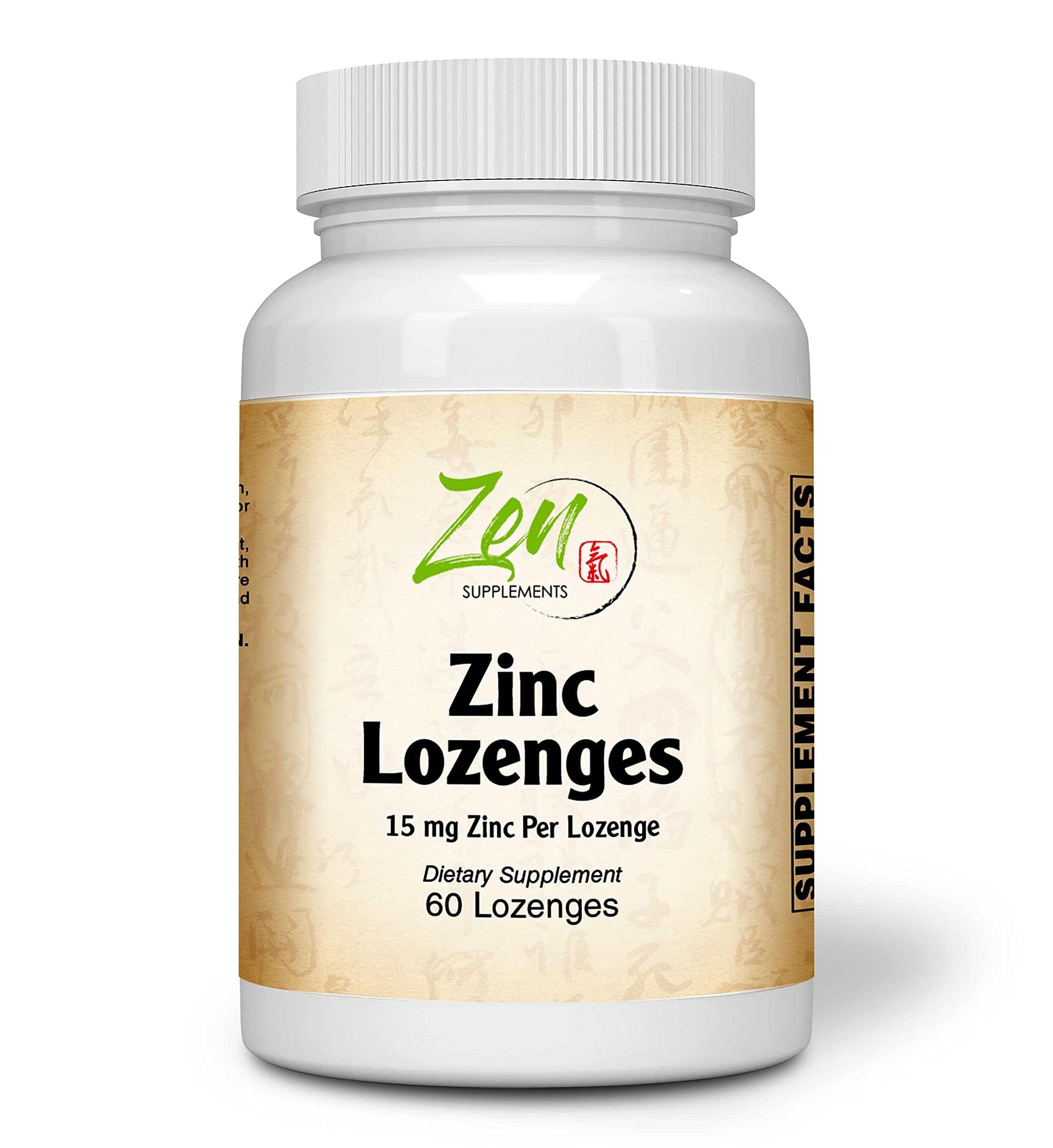 Zen Supplements Zinc Lozenges 15 Mg Immune Support Antioxidant Supplement & Great Tasting Zinc
