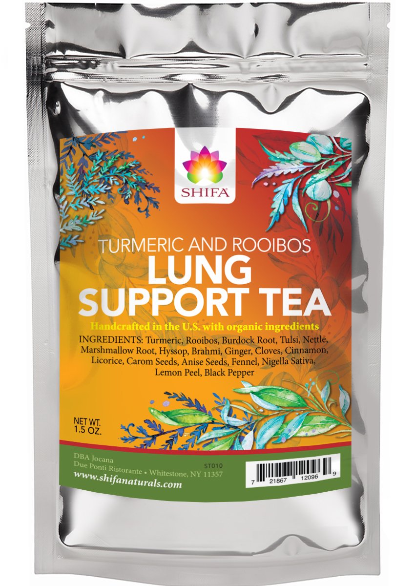 Shifa Lung Support Tea (Turmeric and Rooibos) Fortify and Cleanse Lungs with Antiinflammatory