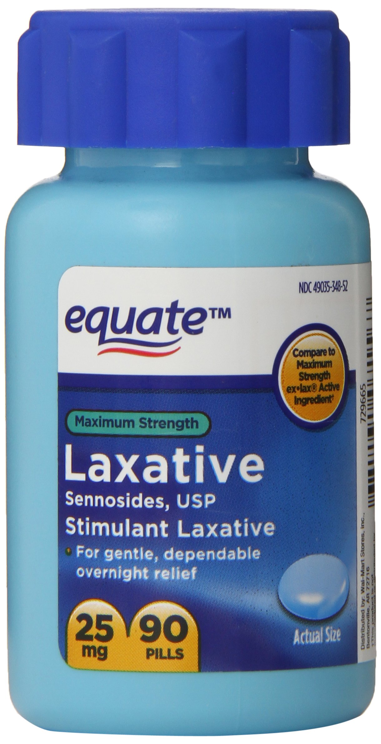 Equate Maximum Strength Laxative, Sennosides Stimulant Laxative, 25mg