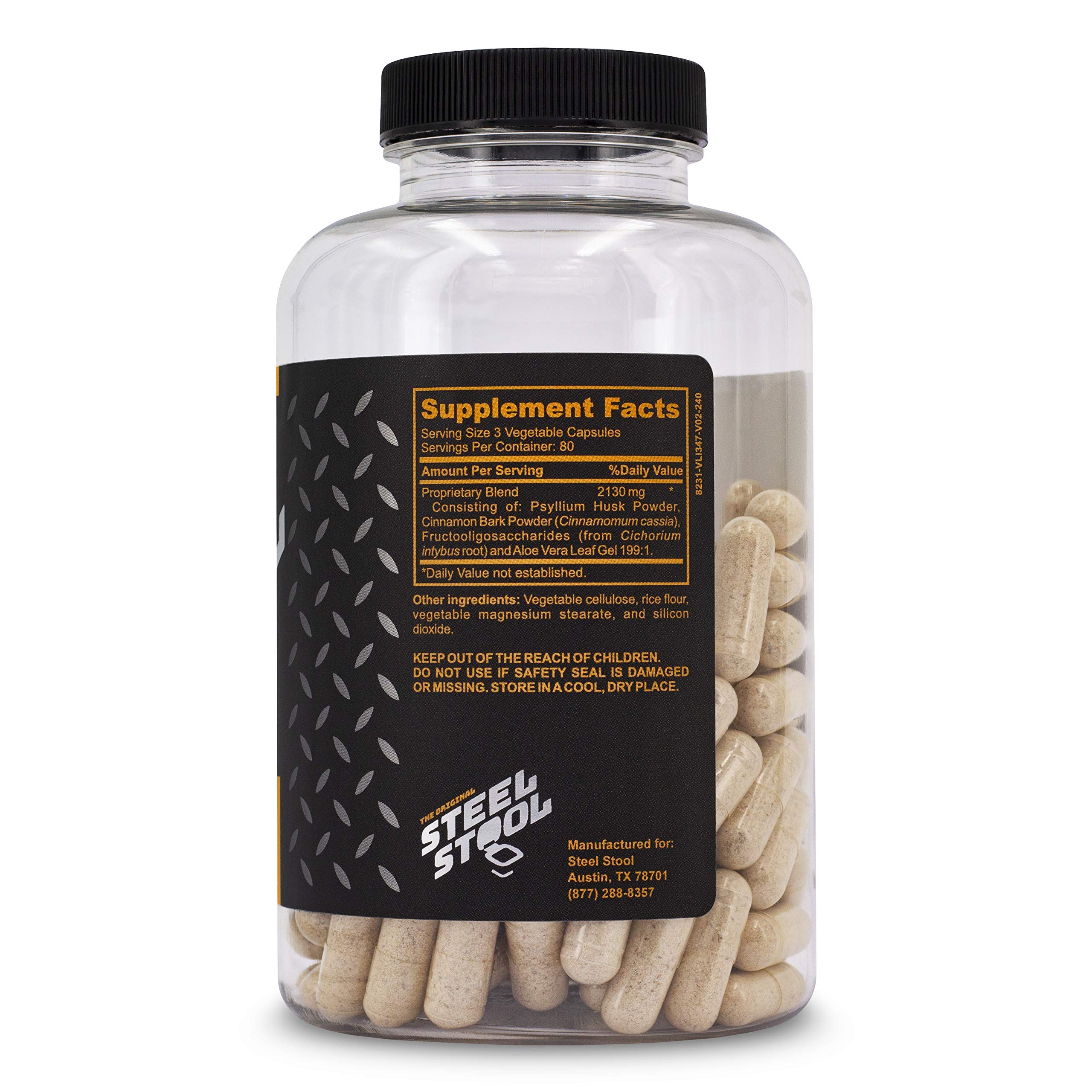 Steel Stool Fiber Supplement for Men & Women with HighProtein Diets AllNatural Psyllium Husk