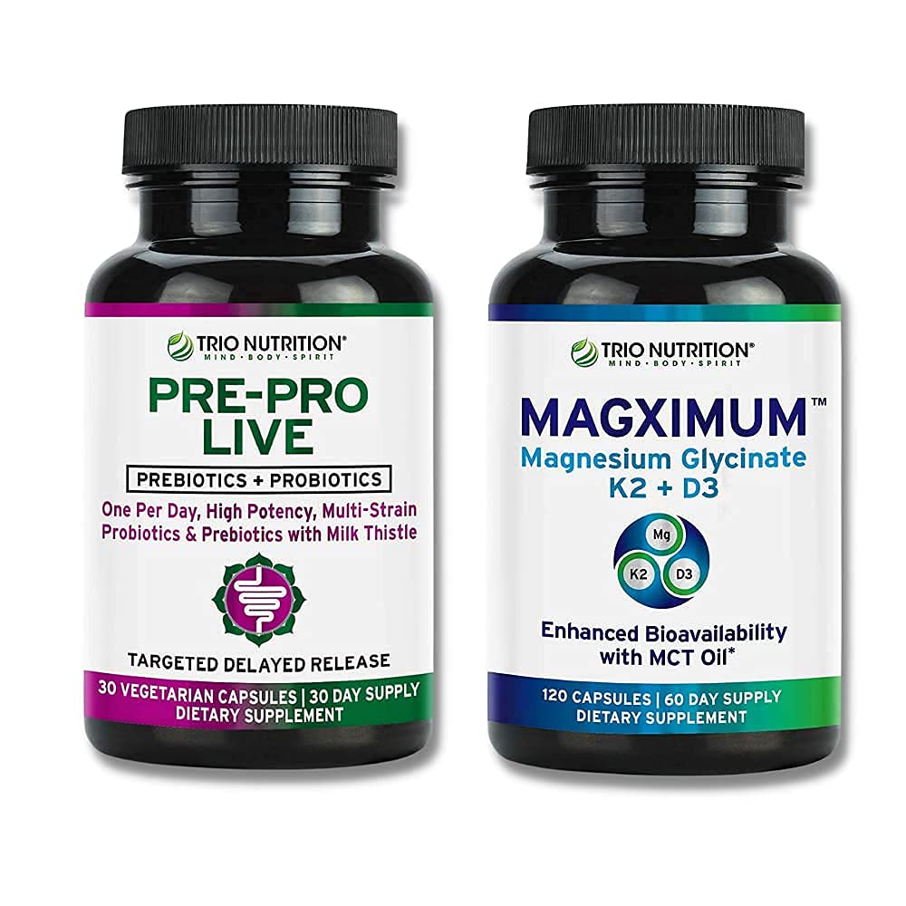 Trio Nutrition Probiotics and Prebiotics Immune System Booster & Magximum Magnesium Glycinate