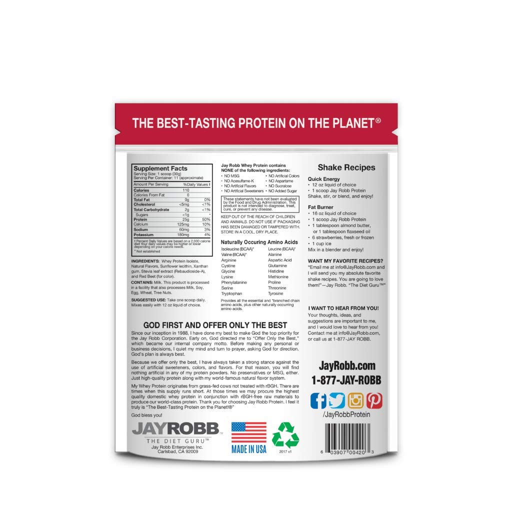 Jay Robb GrassFed Whey Protein Isolate Powder, Outrageously