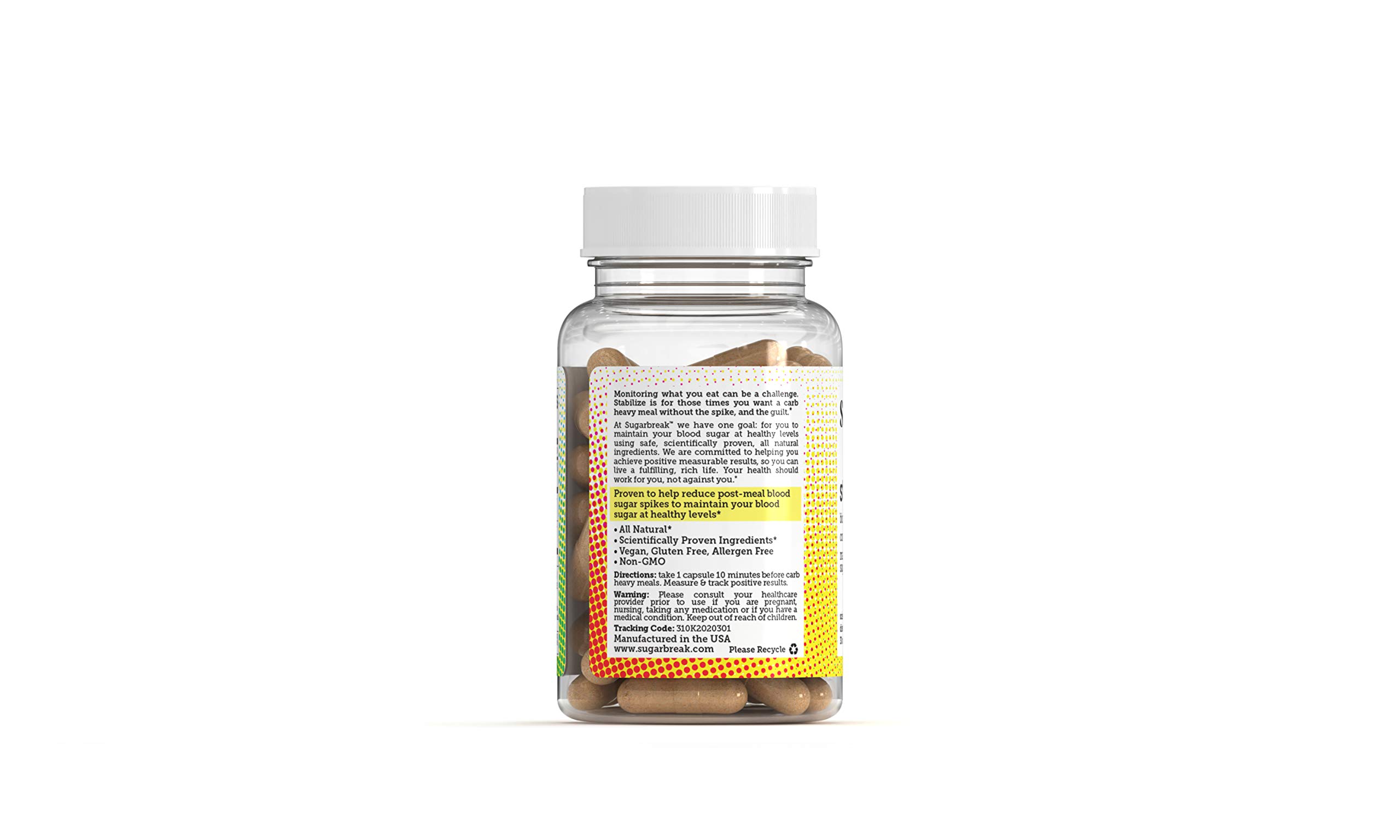 Sugarbreak Stabilize Pills Blocks Absorption of Carbs and Sugars