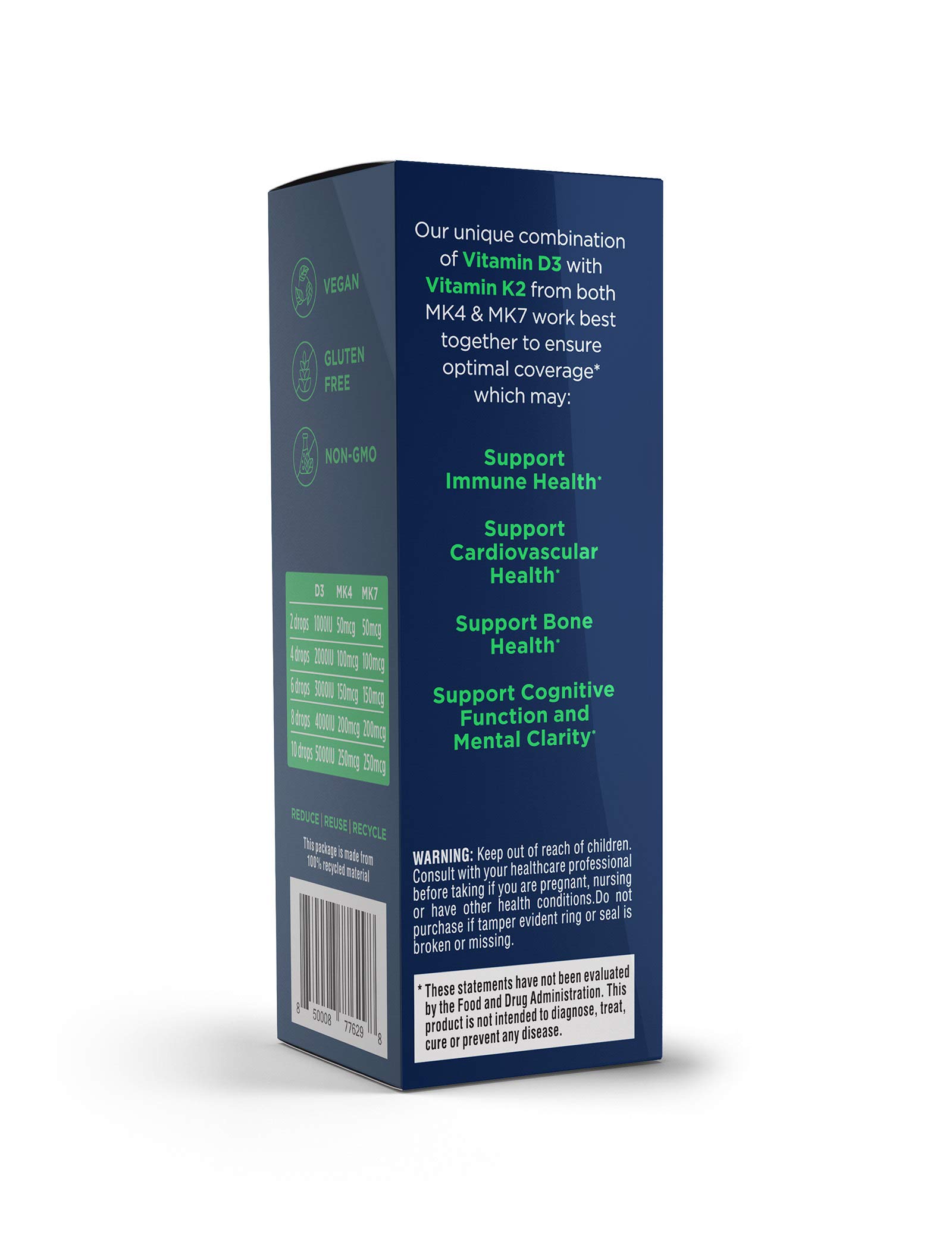 Athletic Greens Vegan D3 K2 Liquid Dietary Supplement, 600 Liquid