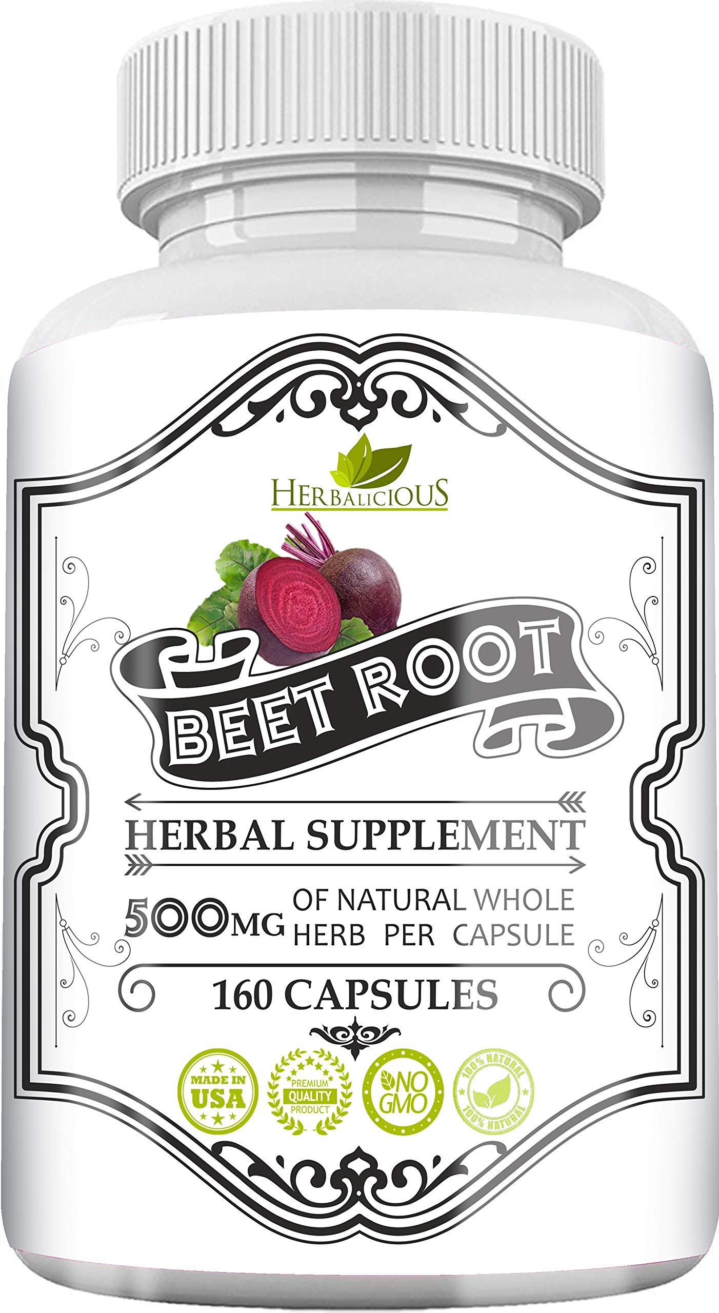 Herbalicious Beet Root Capsules Herbal Supplement for Athletic
