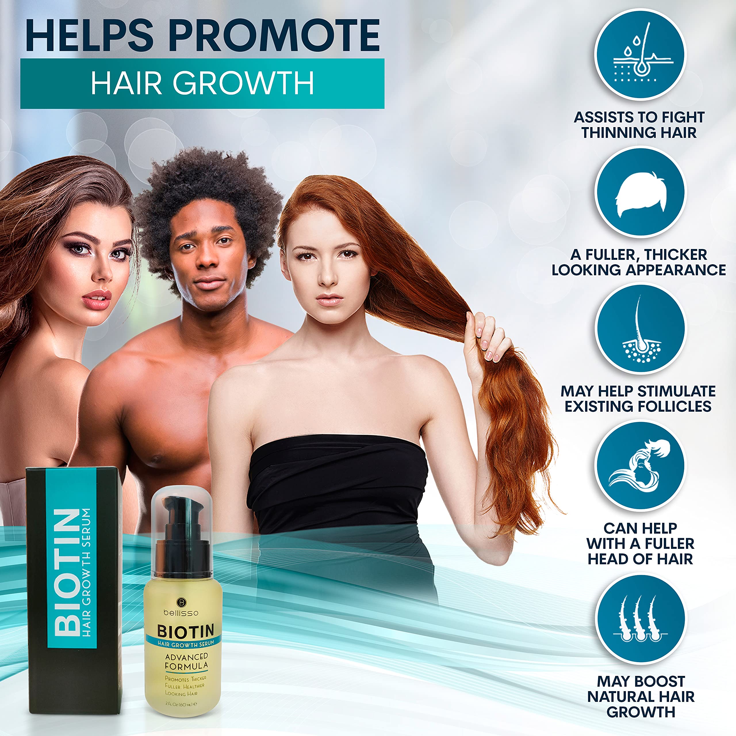 Bellisso Biotin Serum for Hair Growth Hair Thickening and