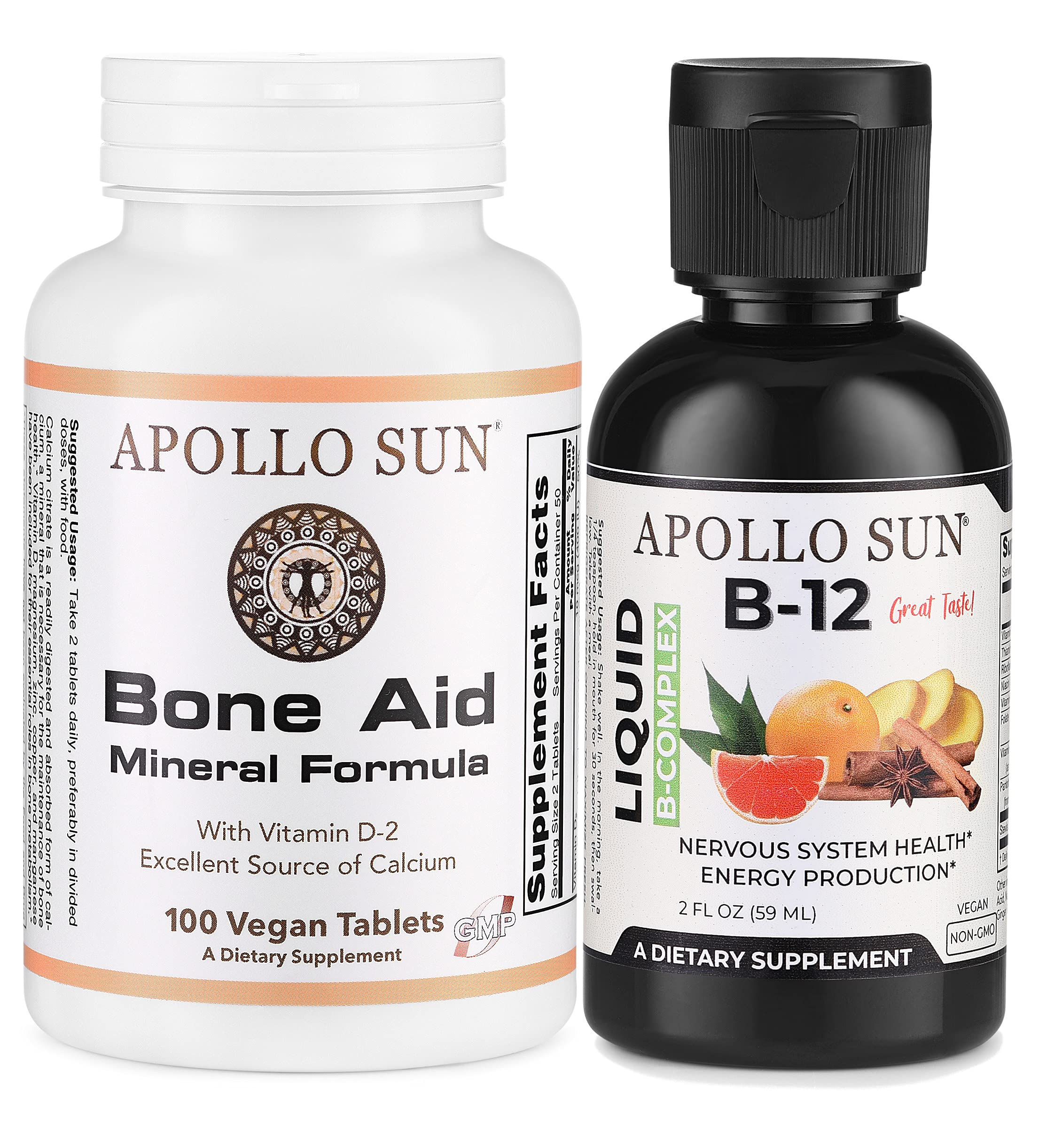 Apollo Sun Bone Aid Mineral Formula with Vitamin D2 Excellent Source of