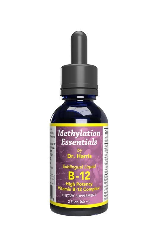 Methylation Essentials by Dr. Harris Essential B12 Drops 2 Fl Oz. (60 ml). High Potency Vitamin