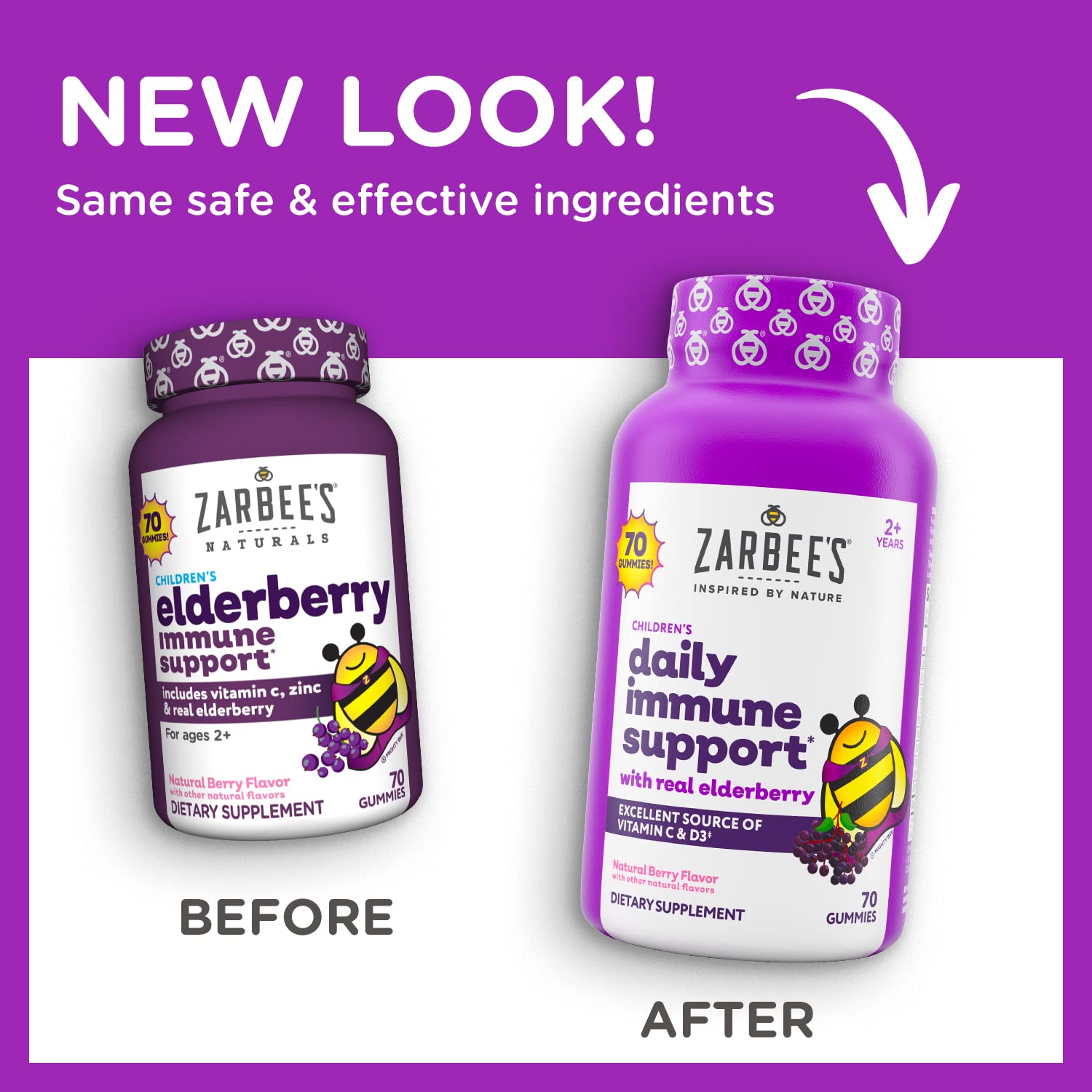 Zarbee's Elderberry Gummies for Kids with Vitamin C, Zinc & Elderberry