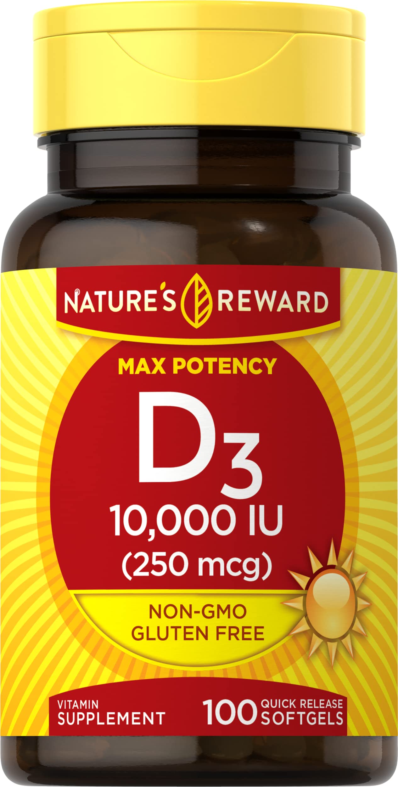 Vitamin D310,000 IU 100 Softgels NonGMO & Gluten Free Supplement