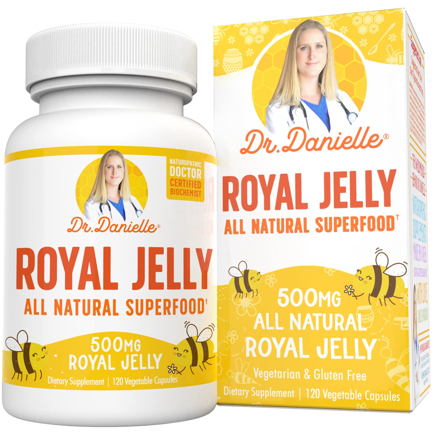 Royal Jelly by Dr. Danielle, Best Royal Jelly Supplement, 500mg 120