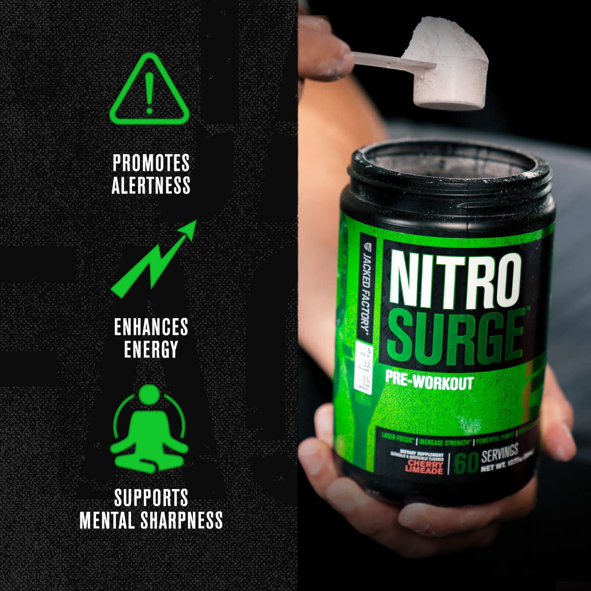NITROSURGE Pre Workout Supplement Endless Energy, Instant Strength