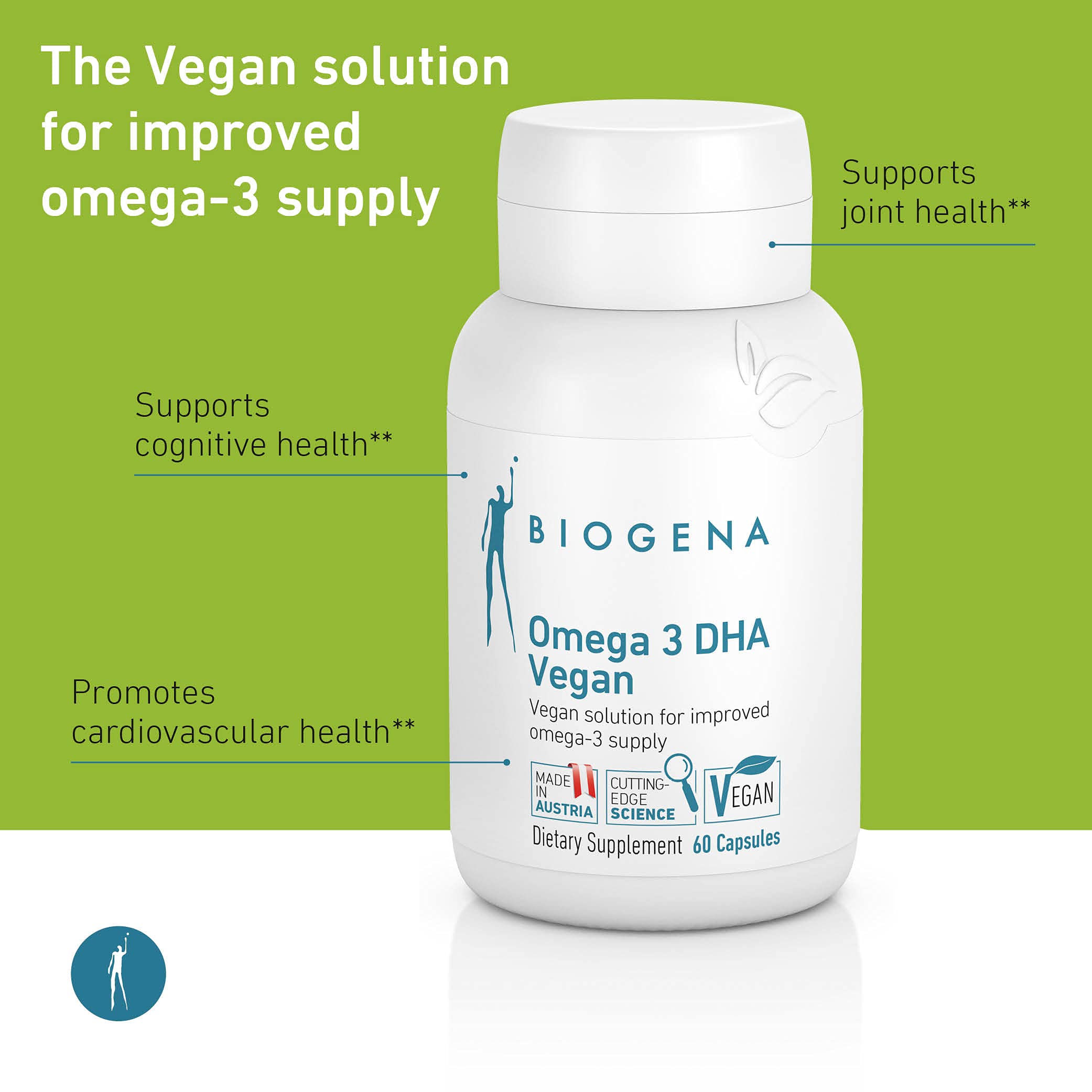 Biogena Omega 3 DHA Vegan Plant Based Supplement from Algae Oil for