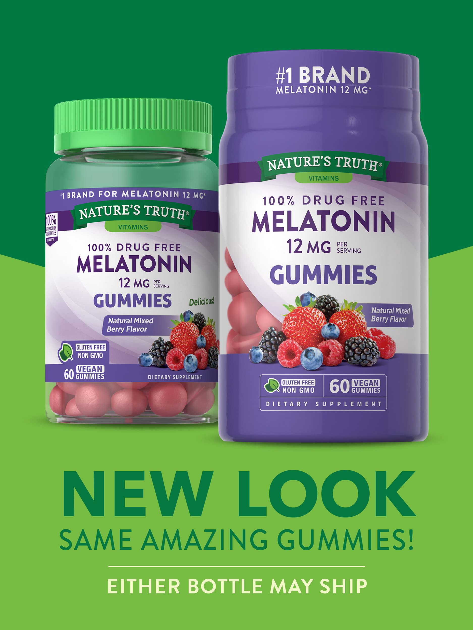 Melatonin Gummies 12mg Vegan, NonGMO & Gluten Free Supplement
