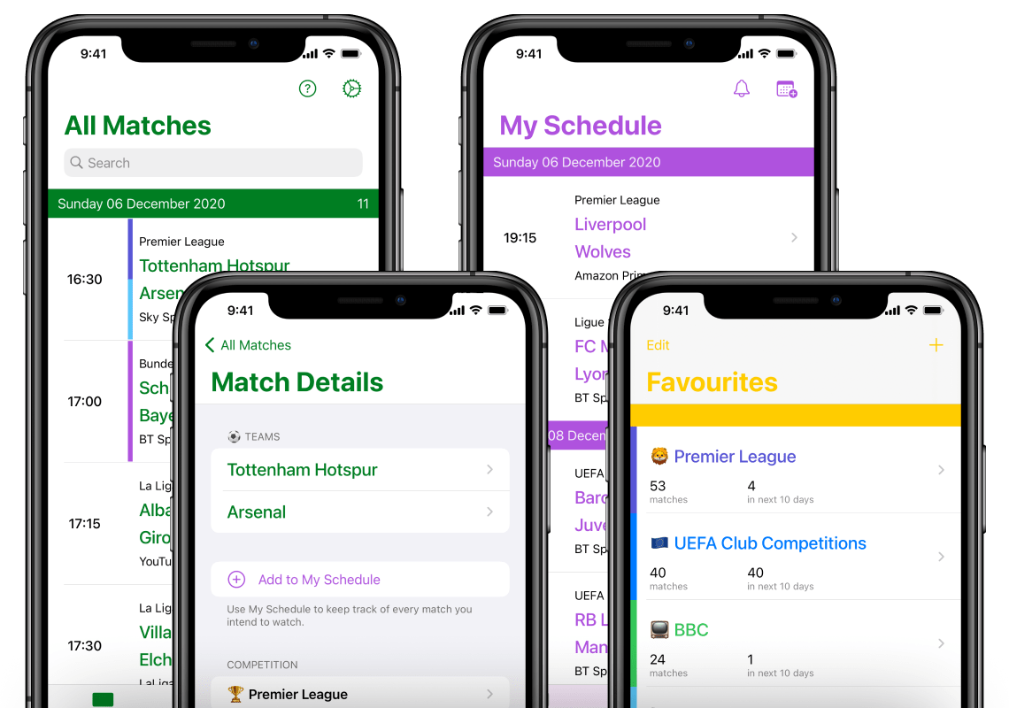 Live Football On TV App for iPhone and iPad iOS