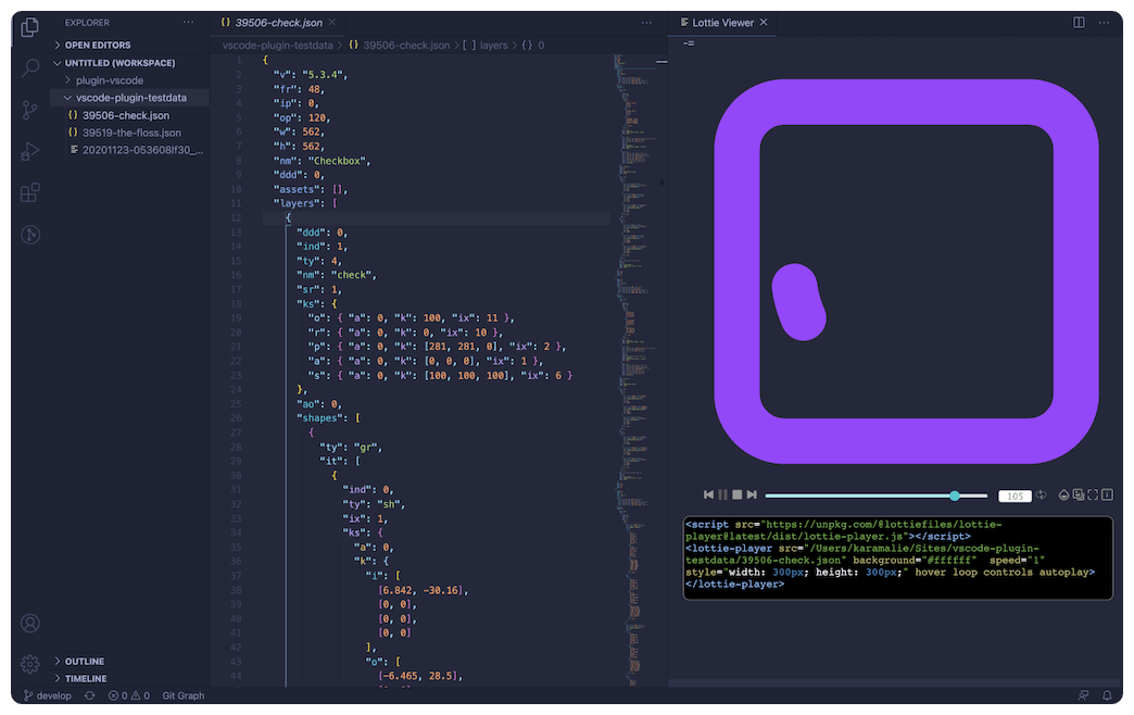 Download LottieFiles for VSCode extension 1.0.5 For visual Studio Code