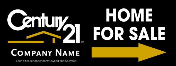 CENTURY 21® Real Estate Home For Sale Black Sign Panel, 24ga Steel 9