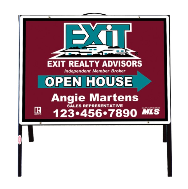 EXIT Real Estate Open House AFrame And Sign Panel Unit, .090 Polyethylene, 18"x24", [55P954300