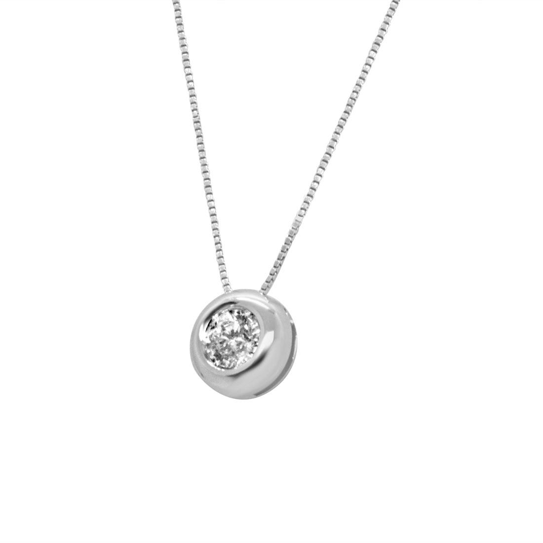 Collana punto luce in oro bianco con diamante 0.20 ct ORO&CO LuxuryZone