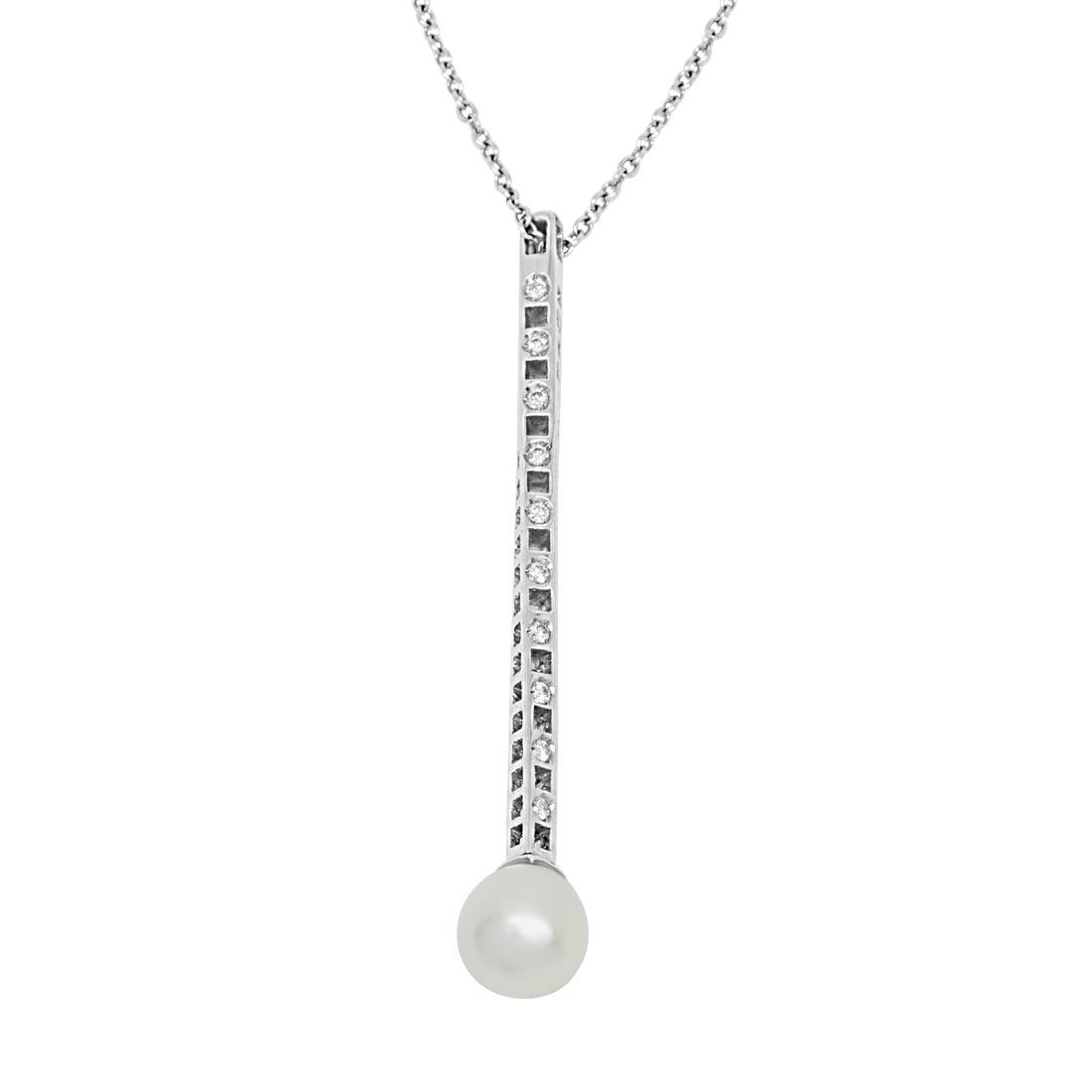 white gold necklace with pearl ORO&CO LuxuryZone