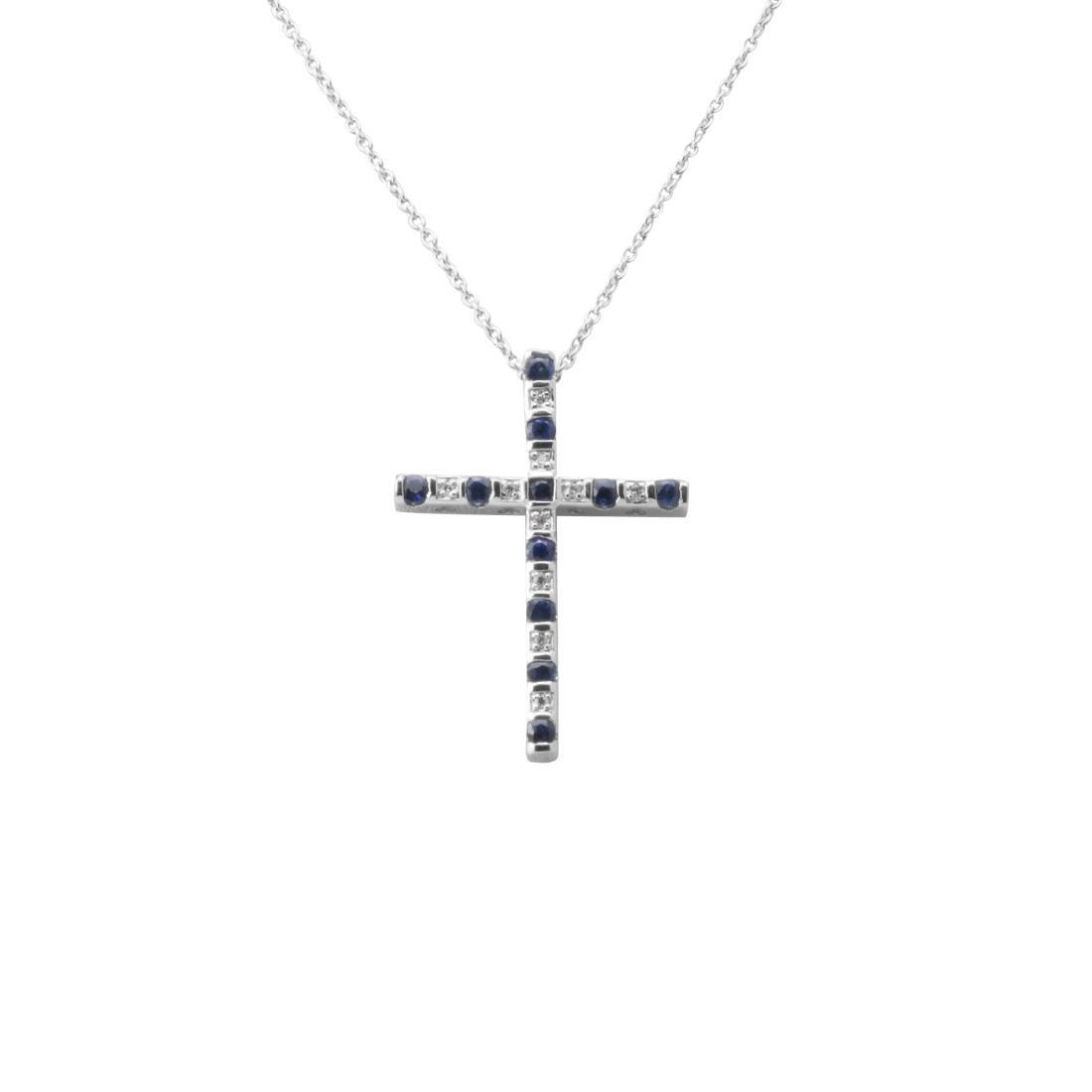 White gold necklace with sapphires BLISS LuxuryZone