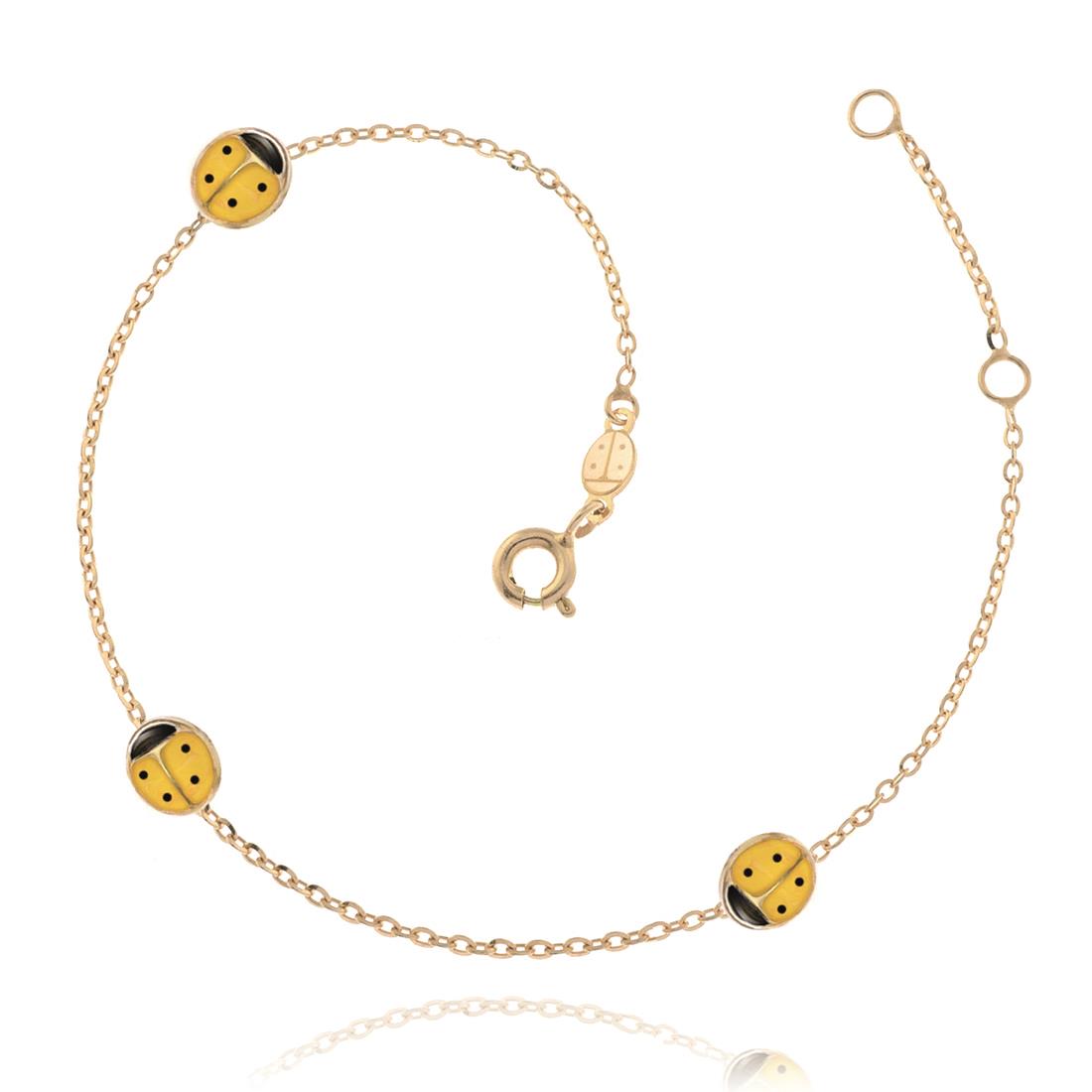 Bracelet in yellow gold with ladybug ELLA Luxury Zone