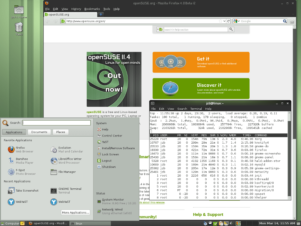 openSUSE 11.4 GNOME 2.32