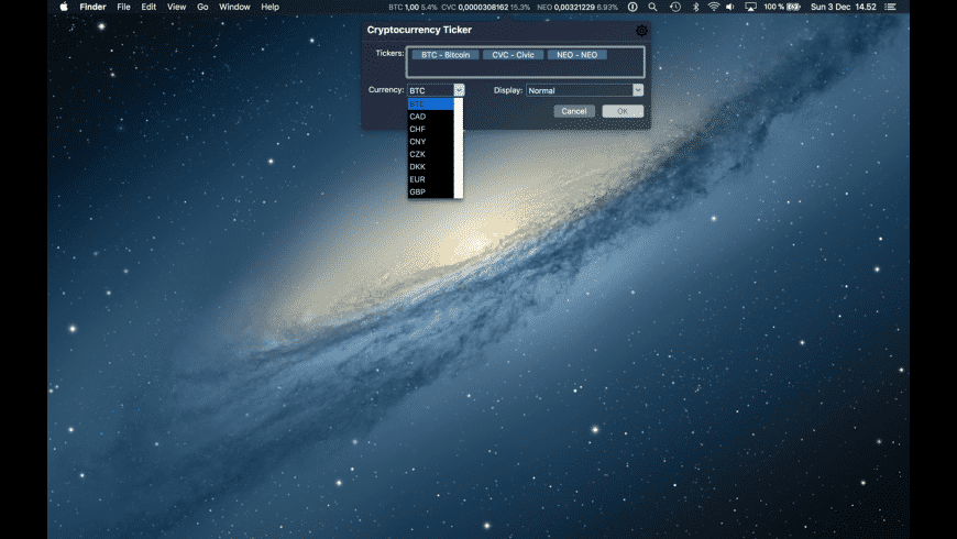 Cryptocurrency Ticker for Mac Free Download + Review [Latest Version]