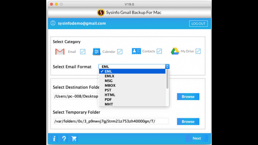Download SysInfo Mac Gmail Backup 1.7