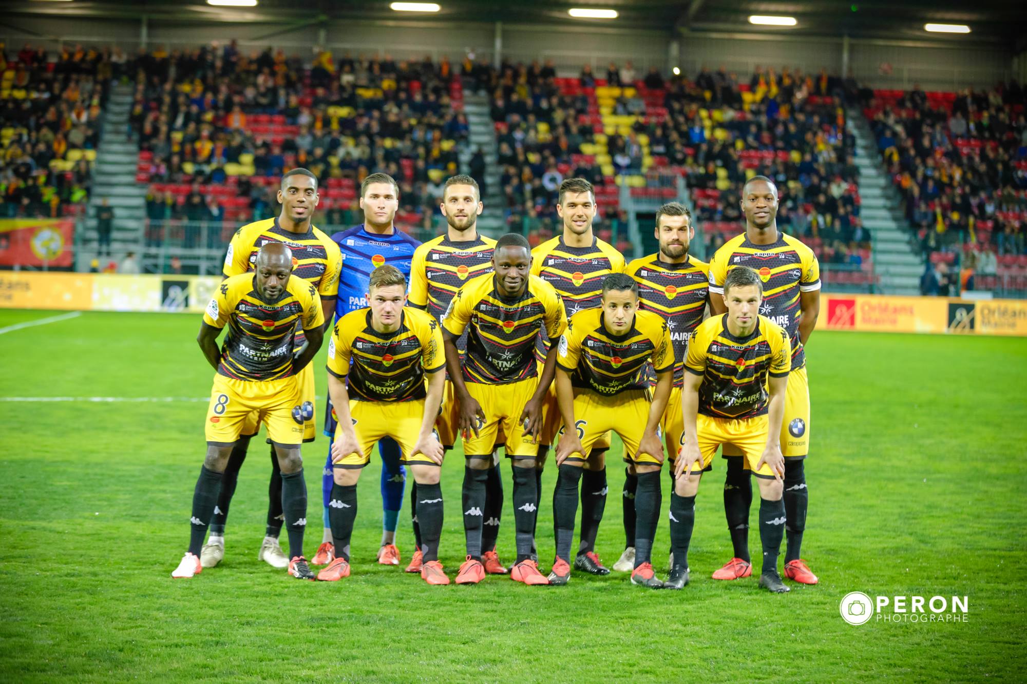 Le groupe de l'US Orléans qui affronte l'AC Ajaccio MaLigue2