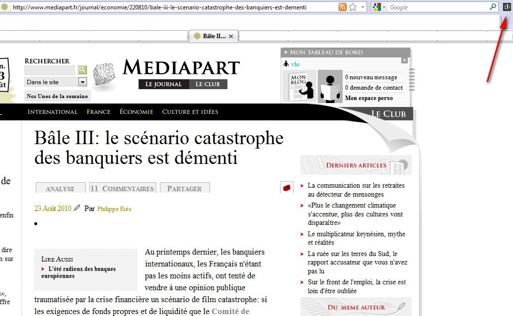 Astuce lire les articles de Médiapart sur une seule page