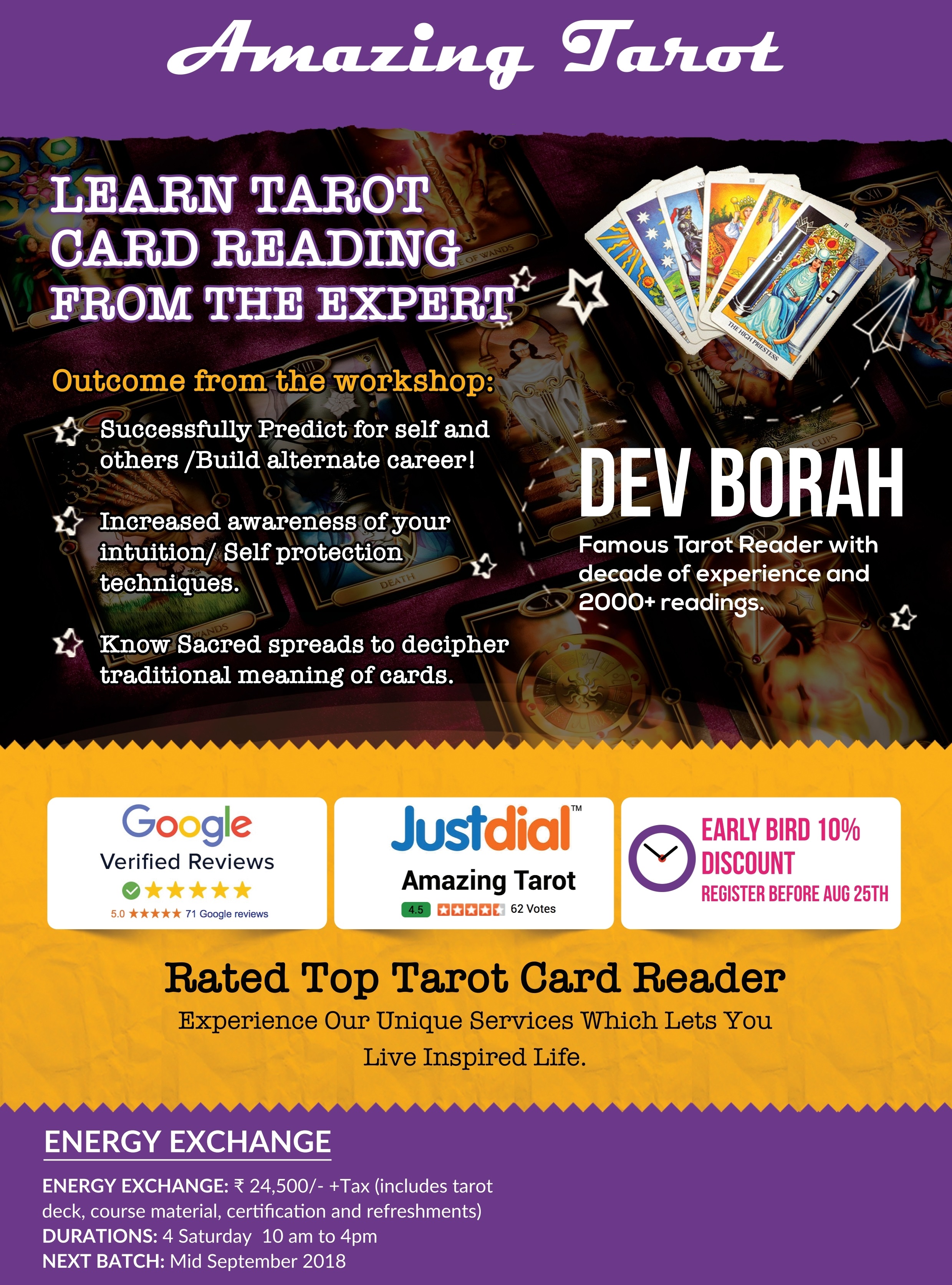 LEARN TAROT CARD READING FROM THE EXPERTS Bangalore