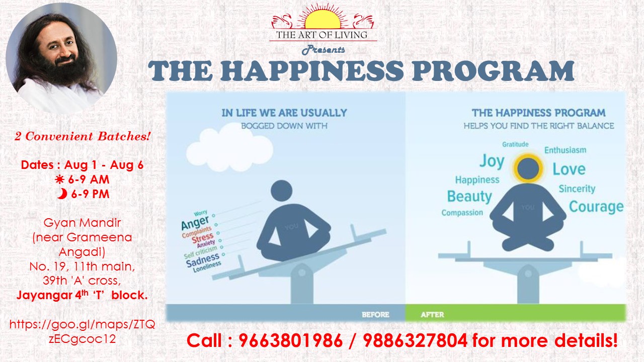 Art of Living Incredible Happiness Program Bangalore