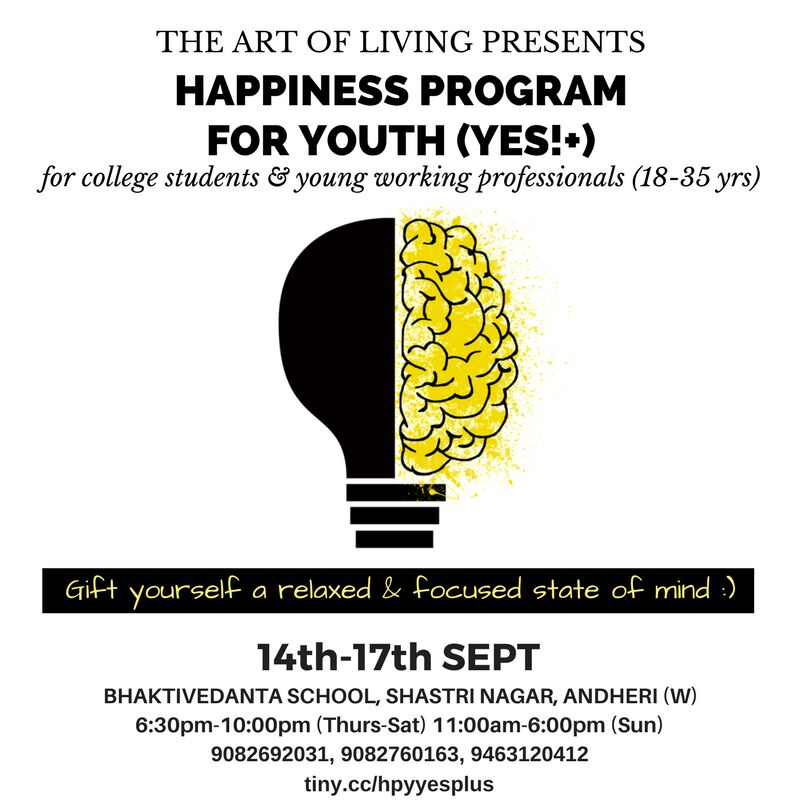 Art of Living Happiness Program for YOUTH (YES+) Mumbai