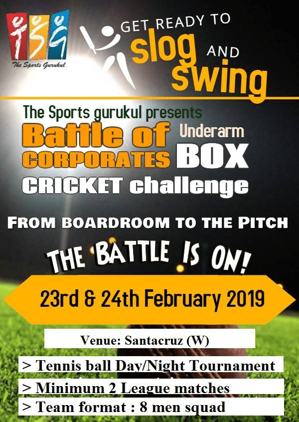 The sports gurukul corporate cricket tournament Mumbai