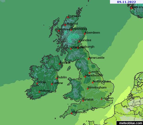 Wetterkarten Großbritannien meteoblue