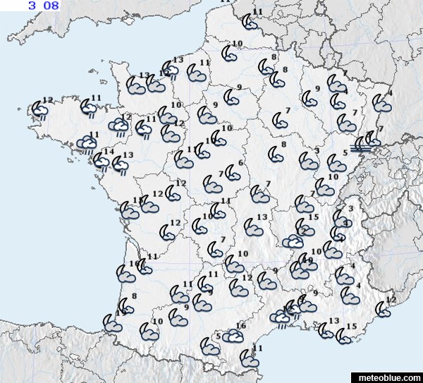 Les Avantages De La Carte Météo Vierge Cartes météo France meteoblue