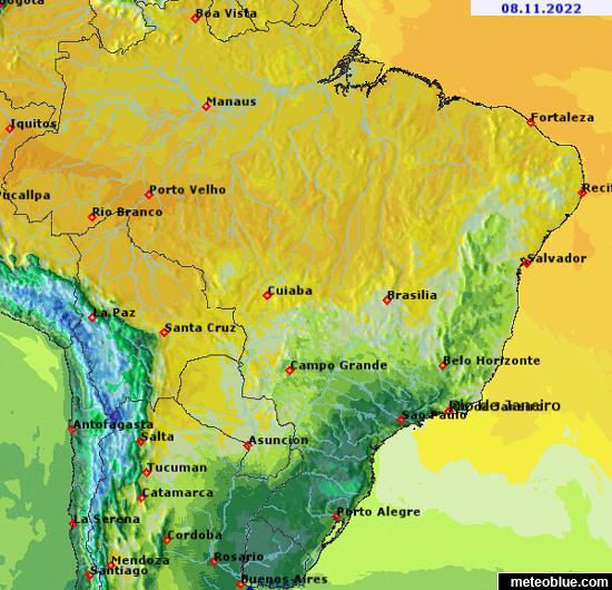 Weather maps Brazil meteoblue