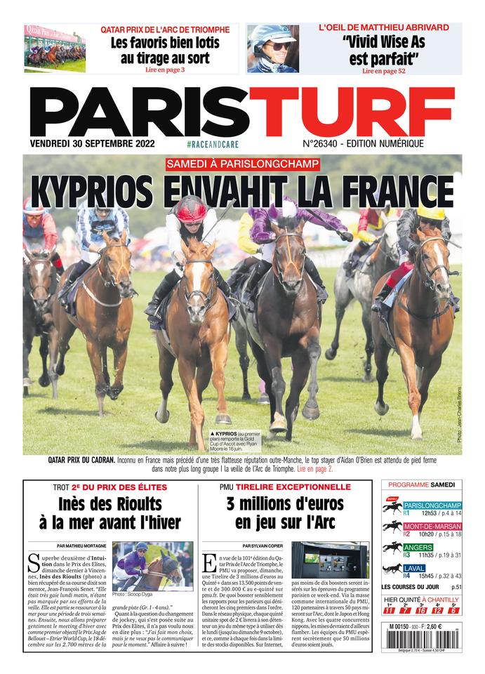 30 septembre 2022 PARIS TURF Paris Turf