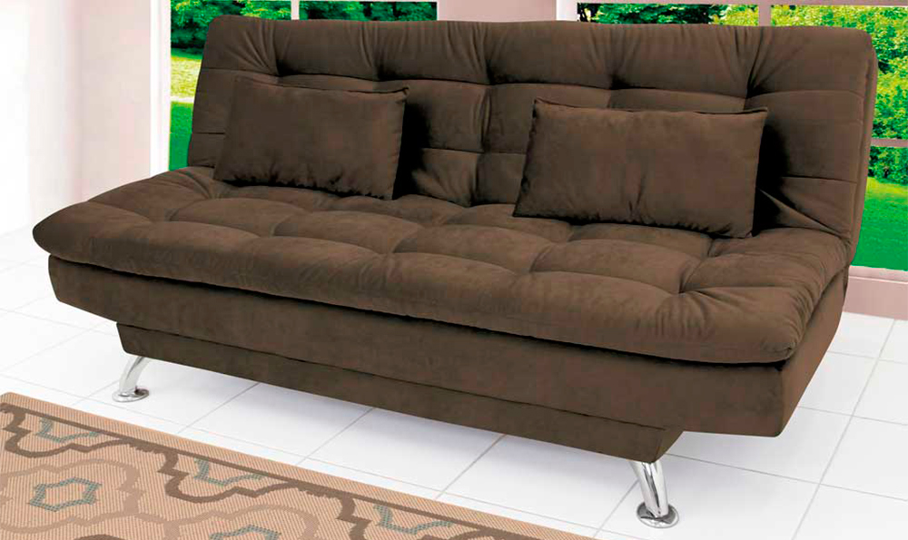 SofáCama Casal Premium Suede Marrom