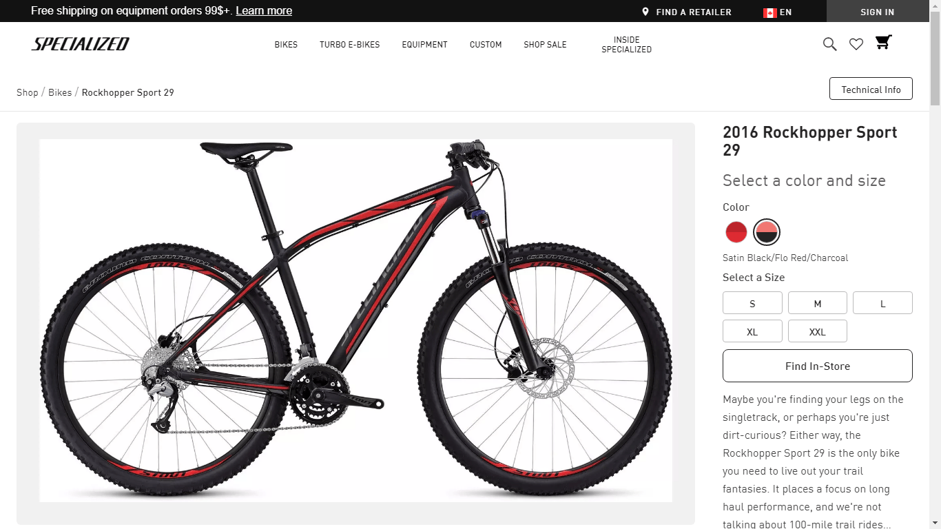 Parts for your Specialized Rockhopper Sport 29 2016 Modern Bike