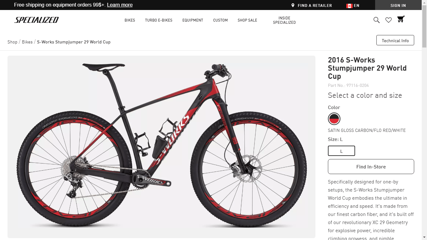 Parts for your Specialized SWorks Stumpjumper 29 World Cup 2016