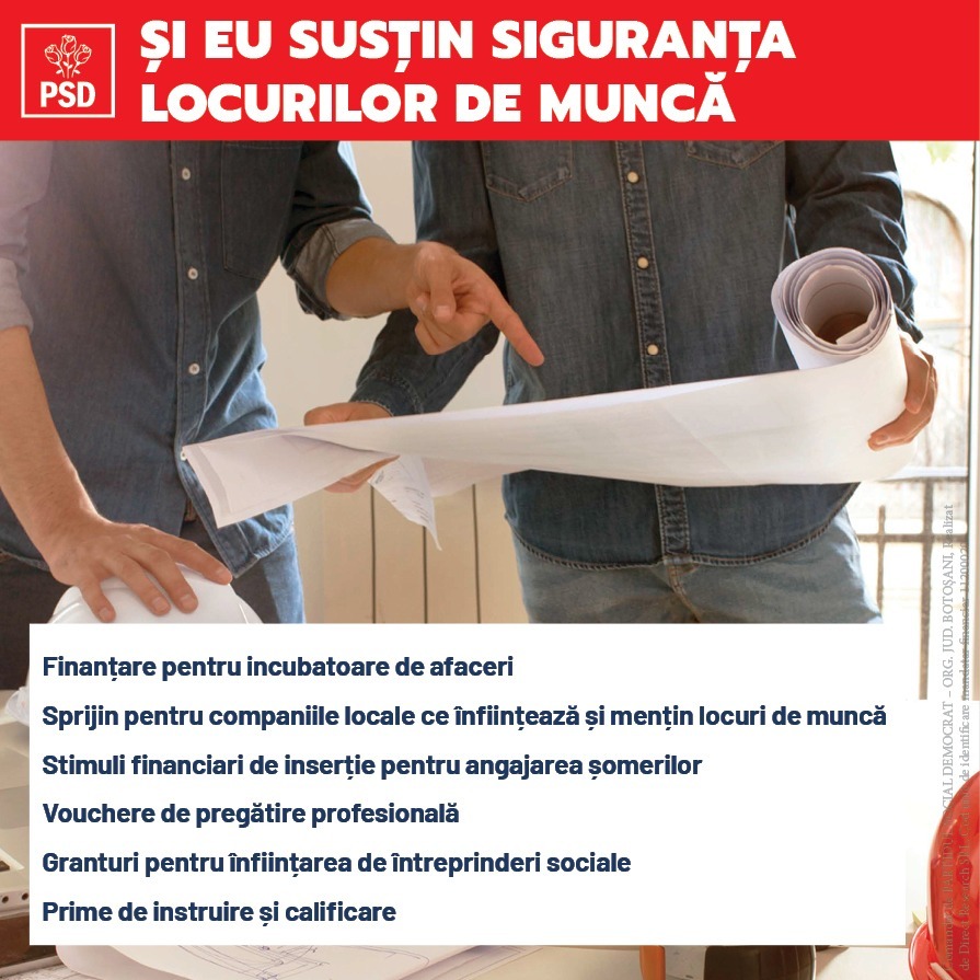 Comunicat Psd Psd La Guvernare InseamnÄ SiguranÈa Locurilor De MuncÄ Èi SiguranÈa SalvÄrii Èi RelansÄrii Antreprenorilor Romani Monitorul De BotoÈani