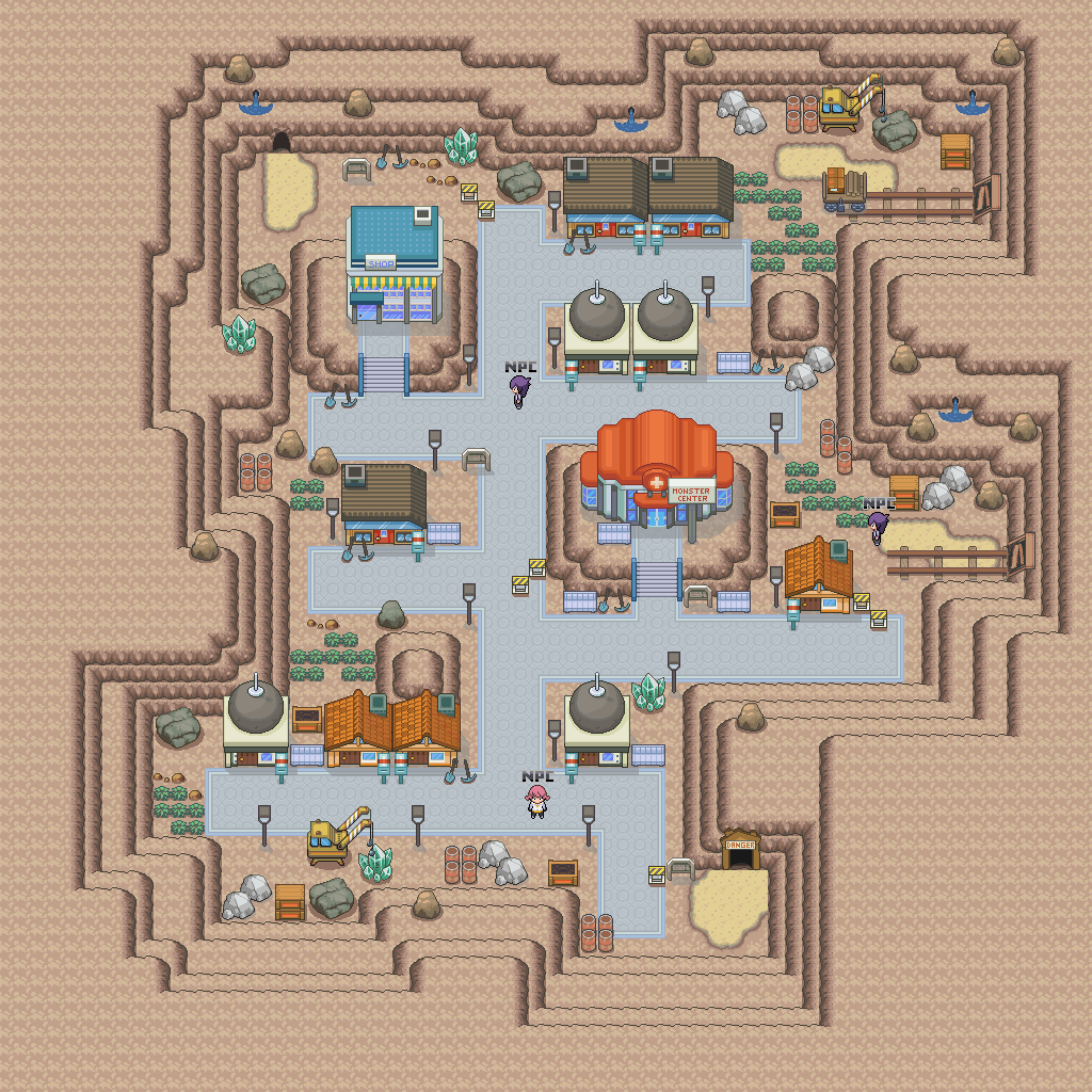 Quartz Town Game Map of MonsterMMORPG, Route Id 199, Zone Rock