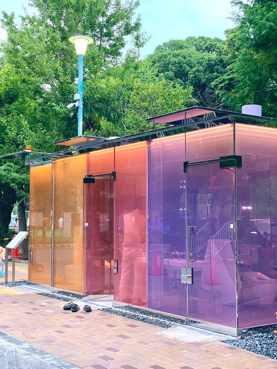 Smartglass toilets that turn opaque when locked installed in Tokyo